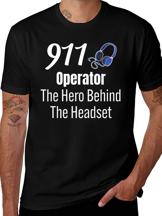 911 Operator Hero Headset T-Shirt