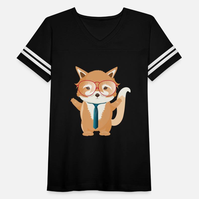 adorable little fox with glasses and tie