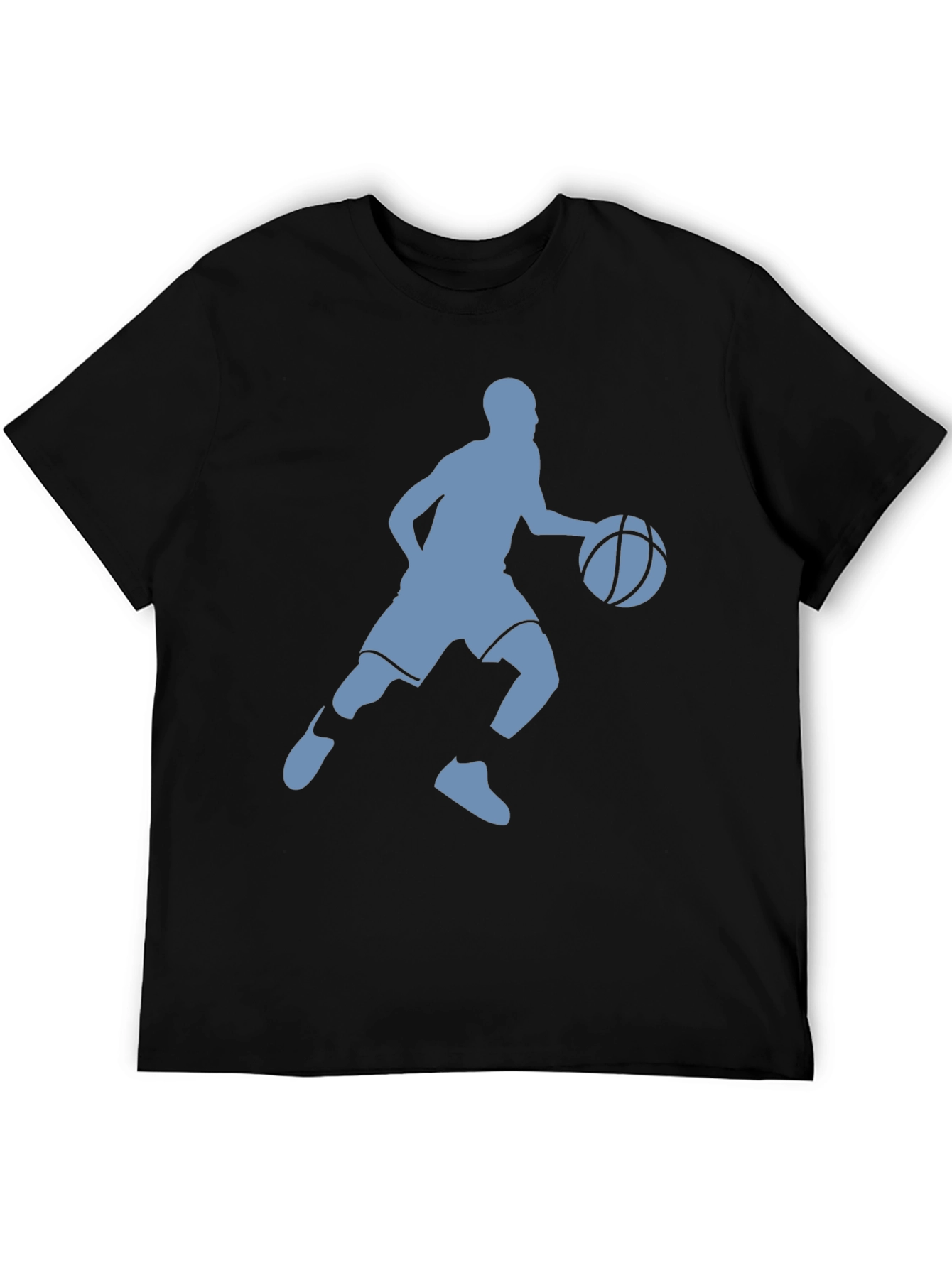 Basketball Player Silhouette Graphic Tee - Black