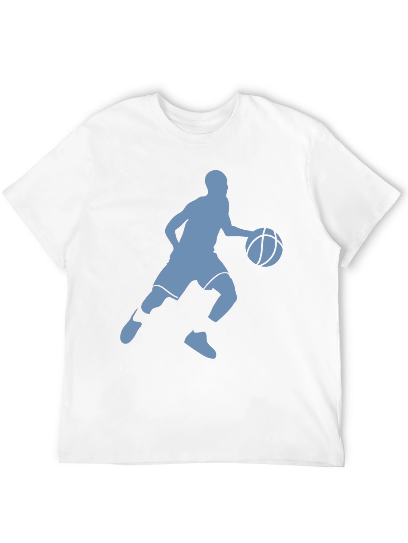 Basketball Player Silhouette Graphic Tee - Black