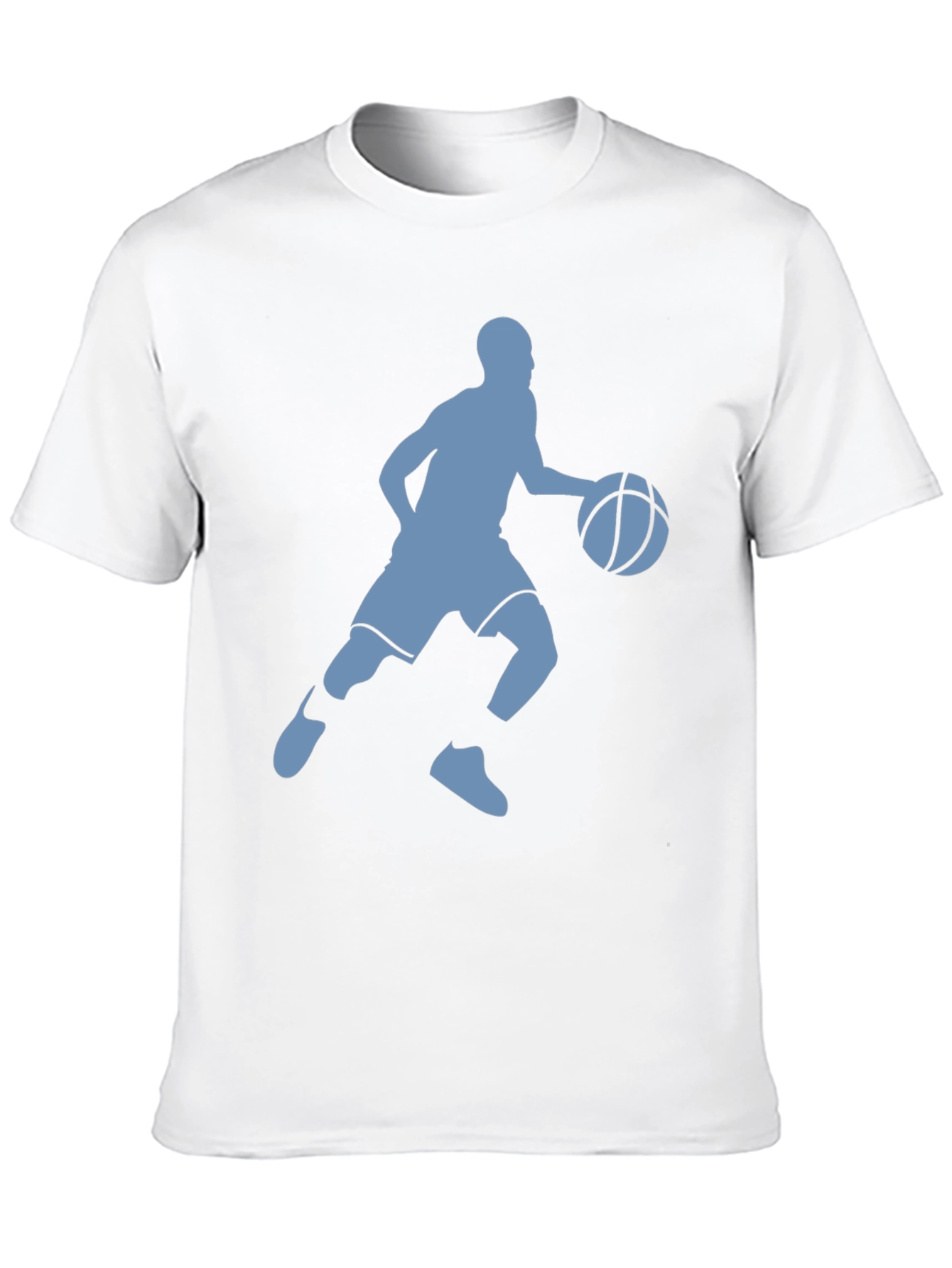 Basketball Player Silhouette Graphic Tee - Black