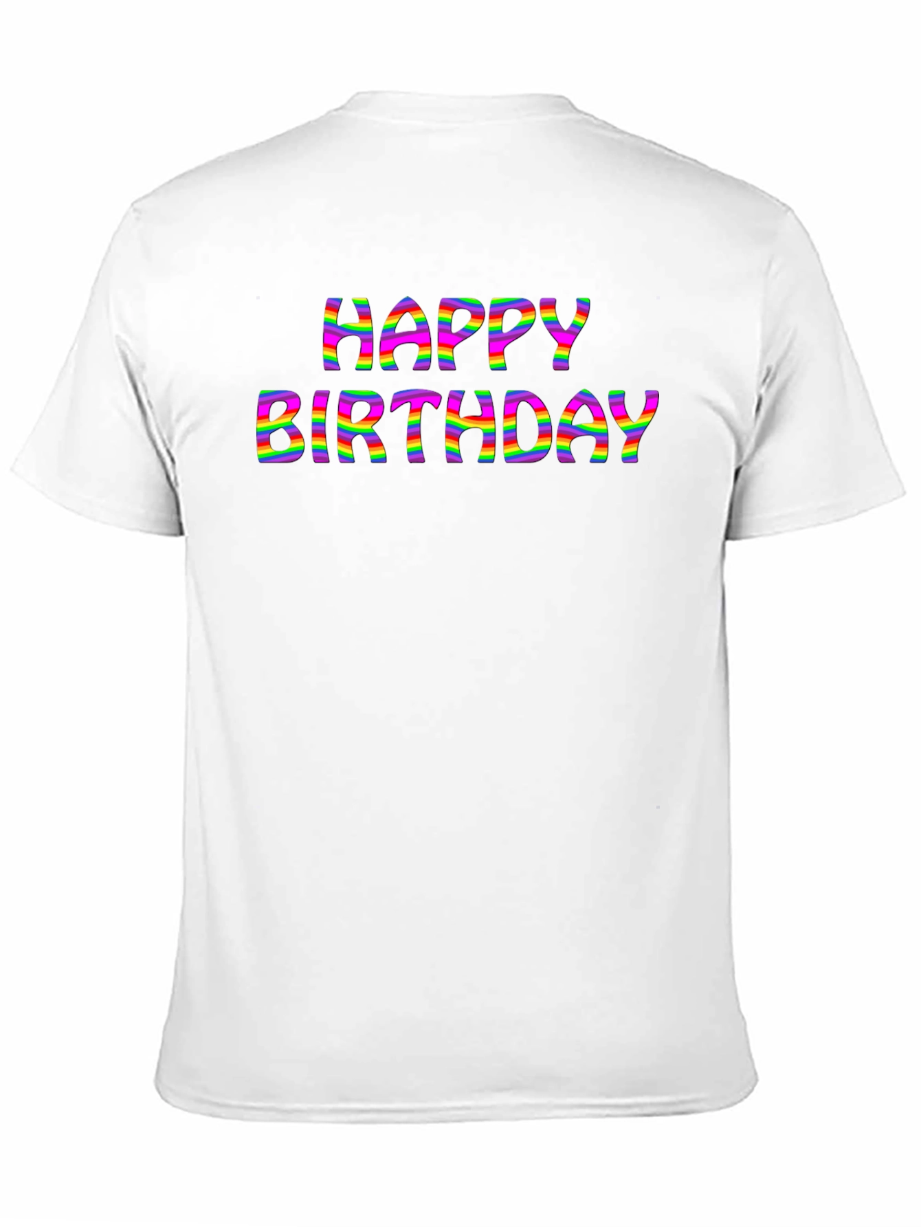 Happy Birthday Rainbow Stripe Graphic Tee