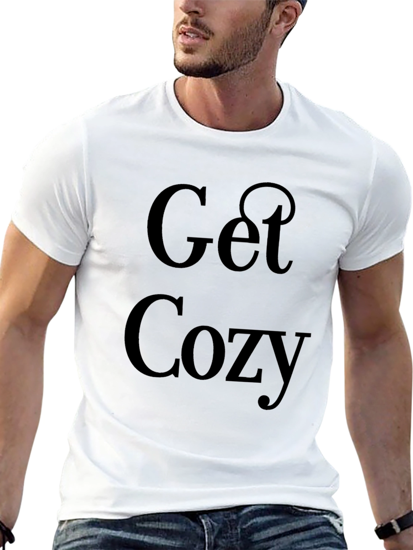 Get Cozy Black Graphic T-Shirt