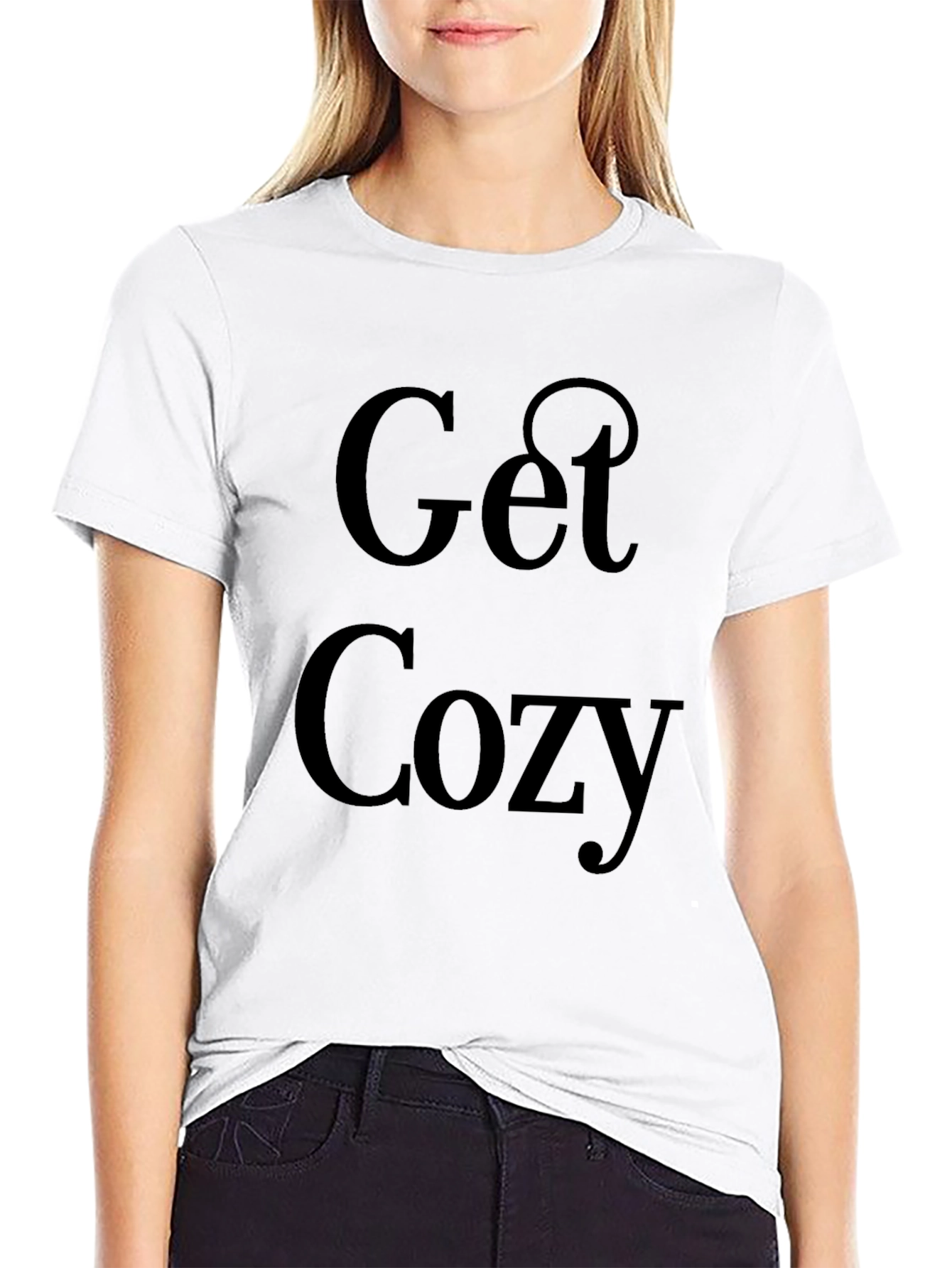 Get Cozy Black Graphic T-Shirt
