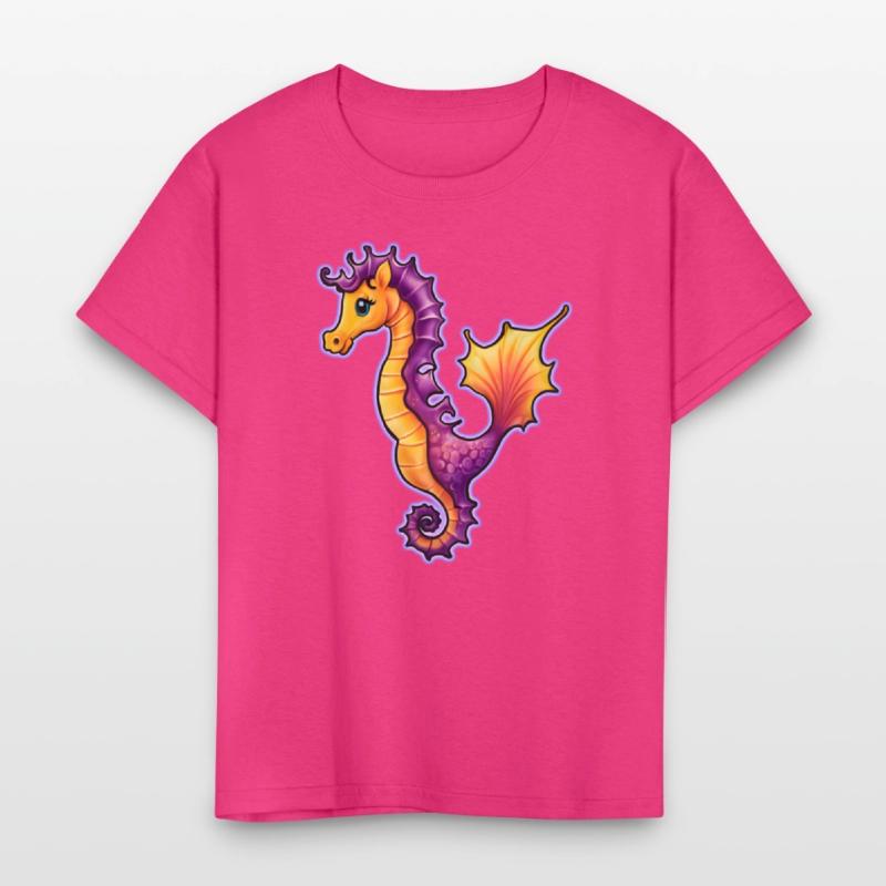 AI Airbrushed Seahorse Ocean Cartoon