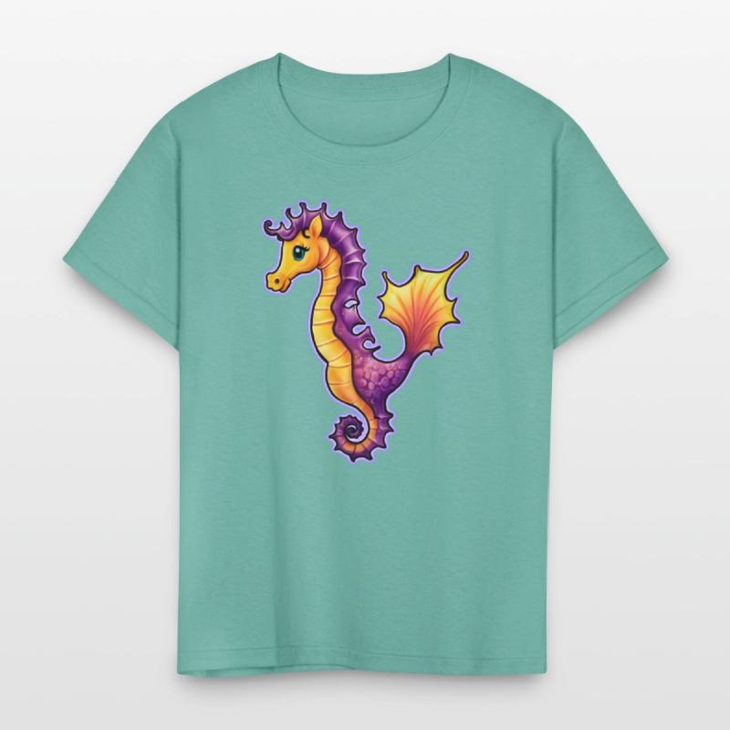 AI Airbrushed Seahorse Ocean Cartoon
