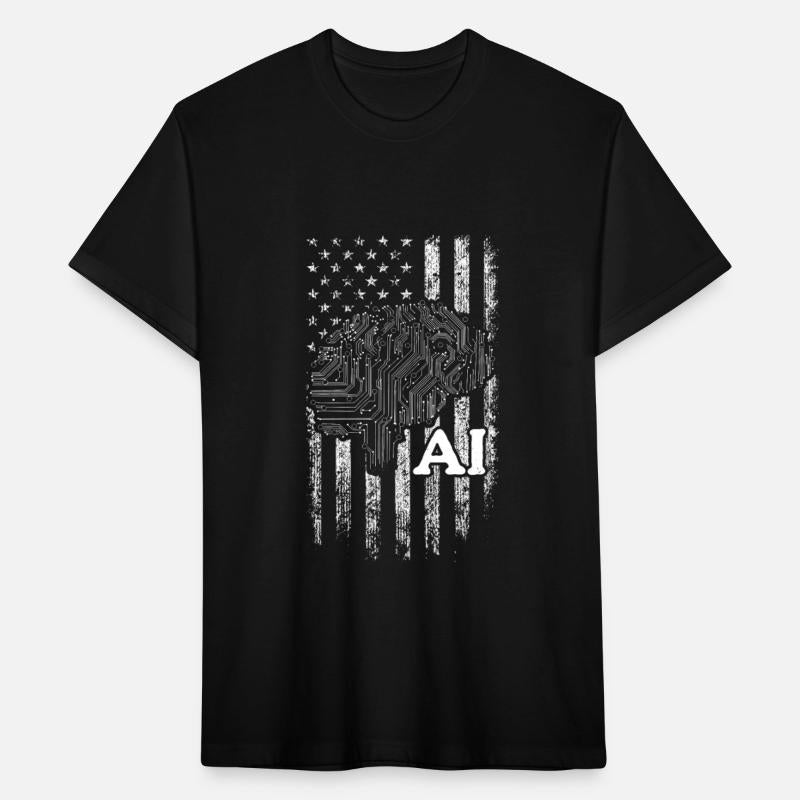 AI US Flag Artificial Intelligence