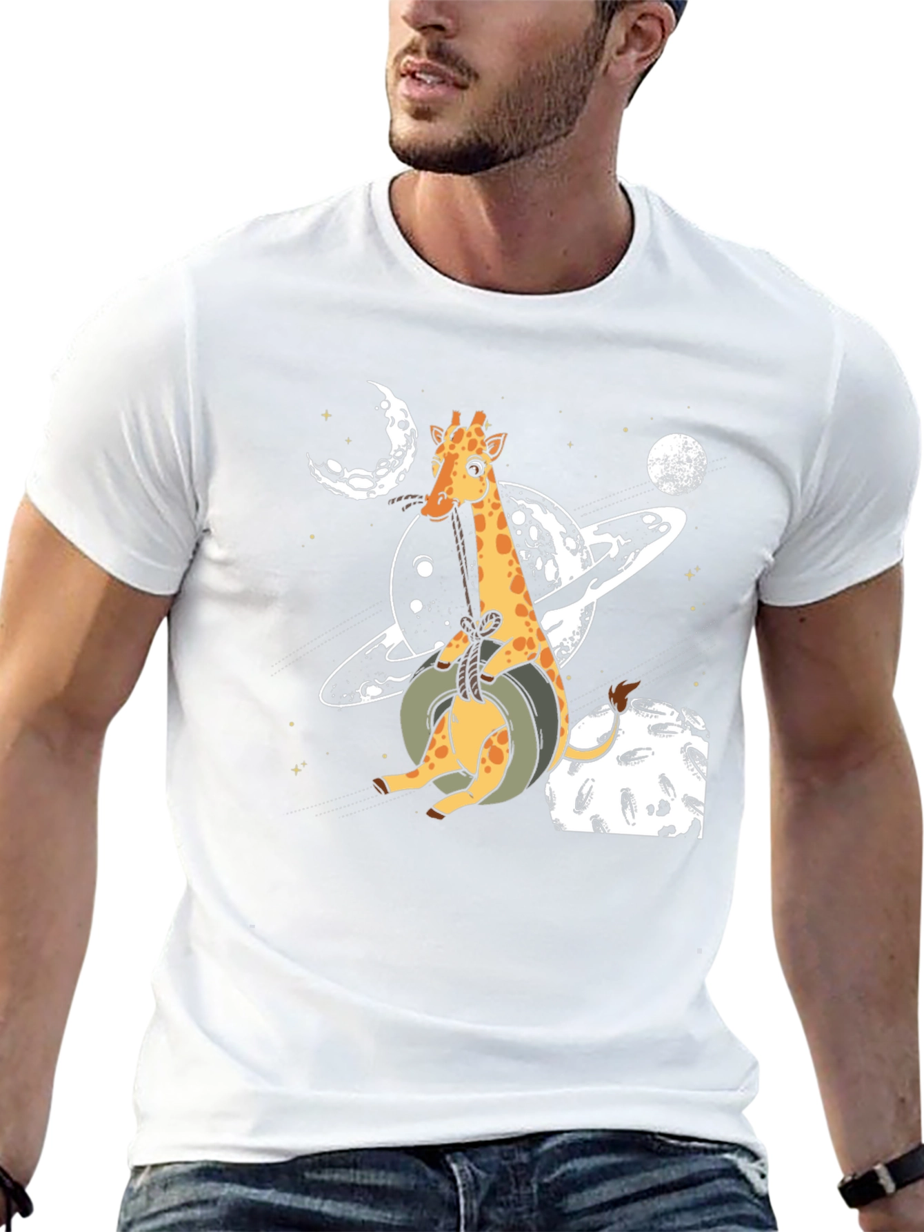 Giraffe in Space Graphic T-Shirt