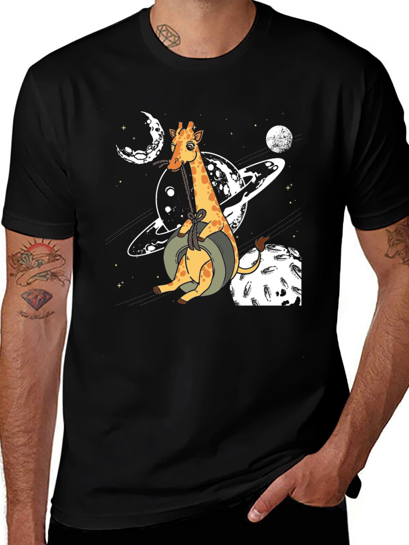 Giraffe in Space Graphic T-Shirt