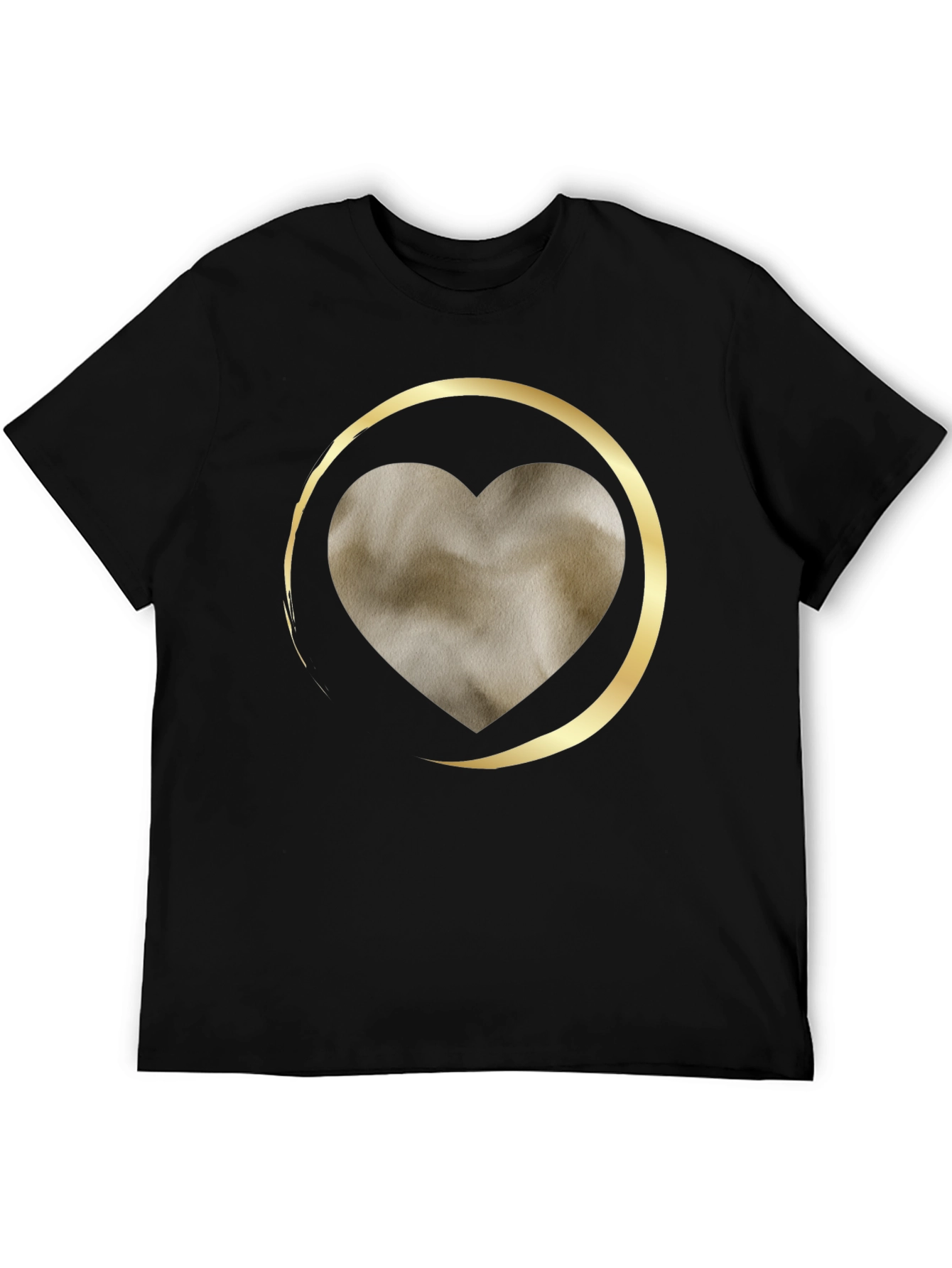 Heart in Gold Circle Graphic Tee