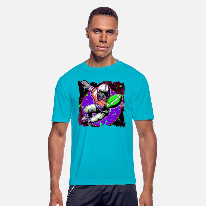 American Football Art Football Player in Space