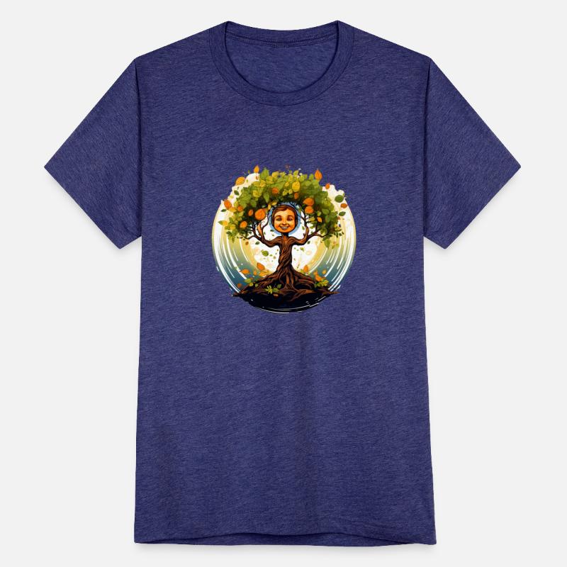 An endearing kawaii style tree pose with a smiling