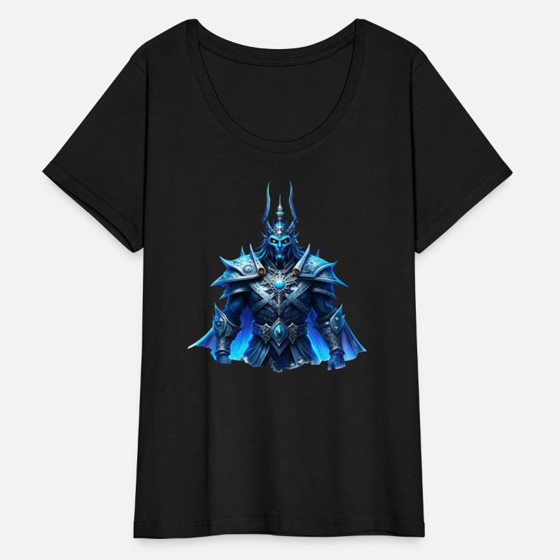 An illustration of the Dark King with glowing blue