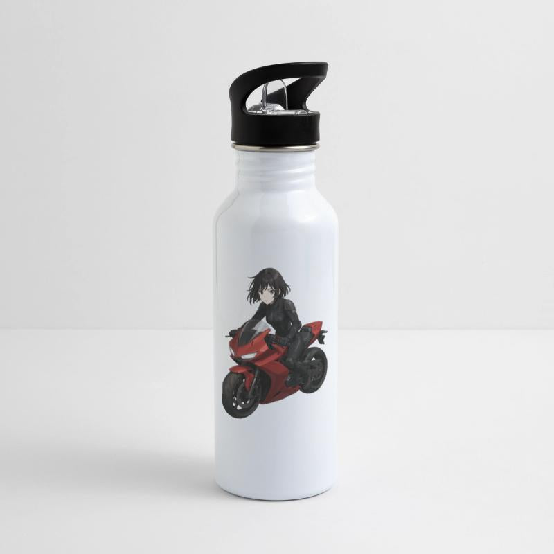 Anime Girl Riding Red Motorcycle