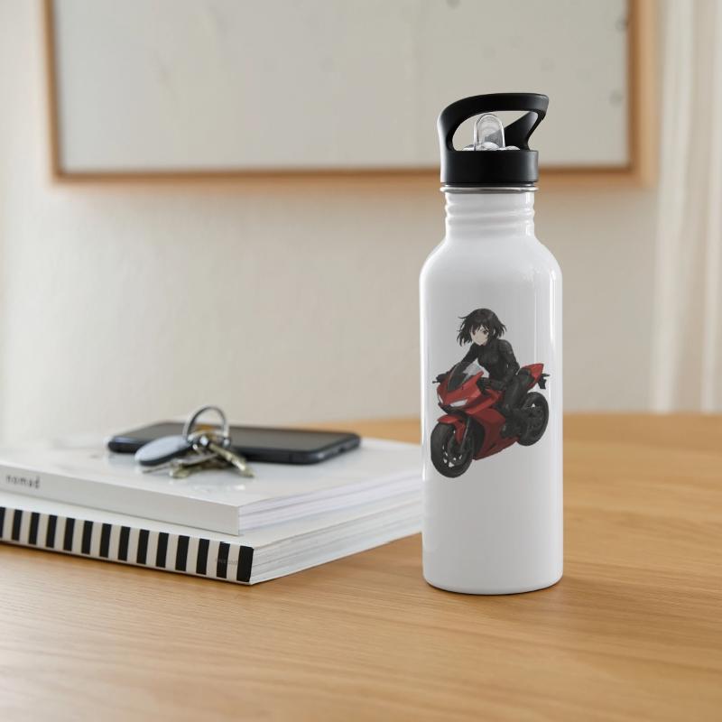 Anime Girl Riding Red Motorcycle