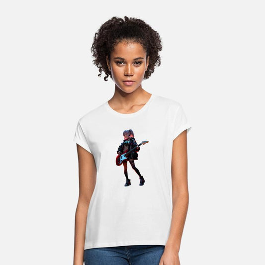 Anime Rock Girl with Electric Guitar
