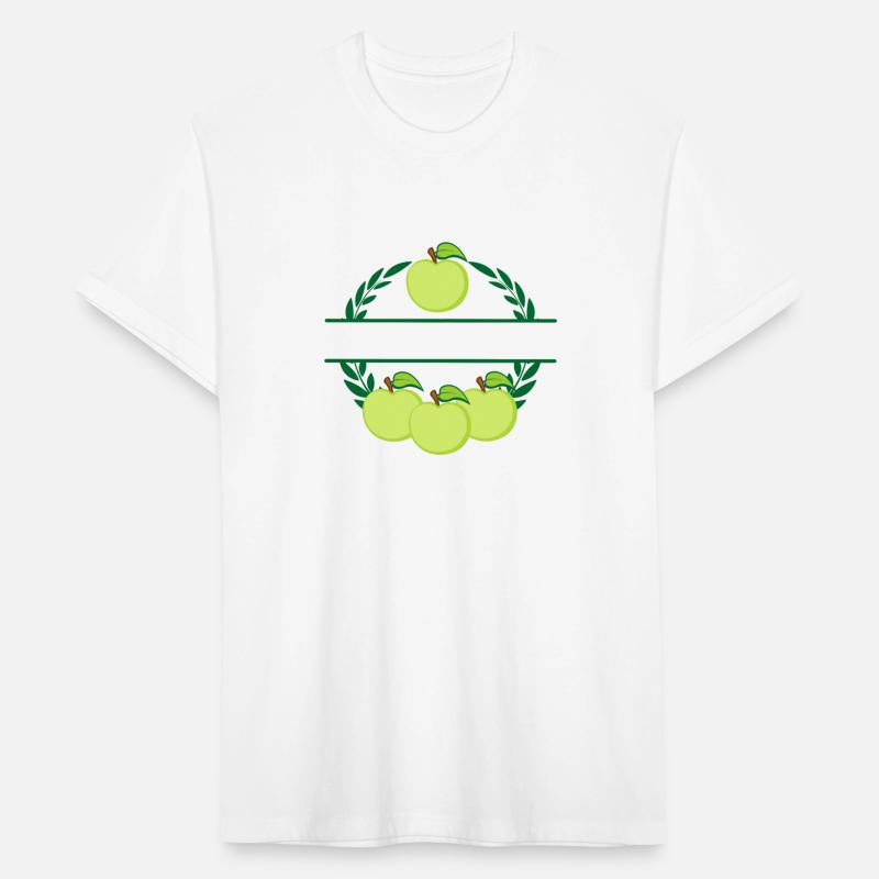 Apples in laurel wreath text logo green apples