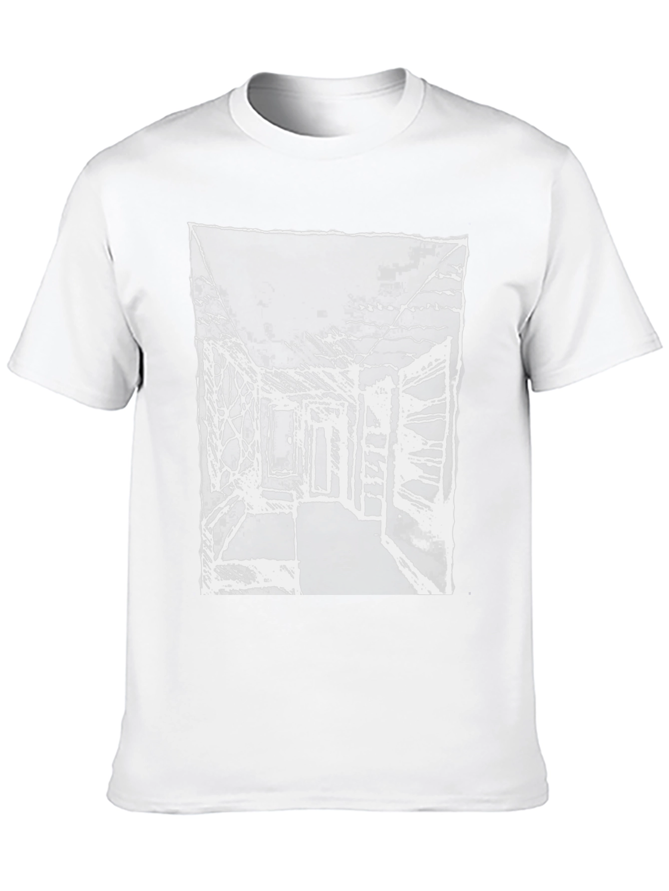 Abstract Sketch Graphic Print Black Cotton T-Shirt