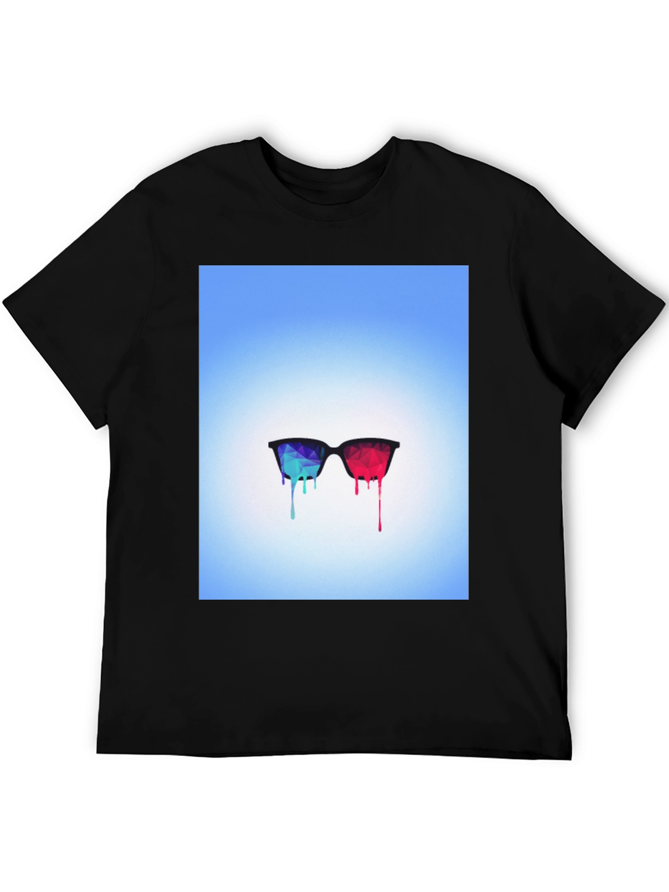Abstract Dripping Glasses Graphic Tee