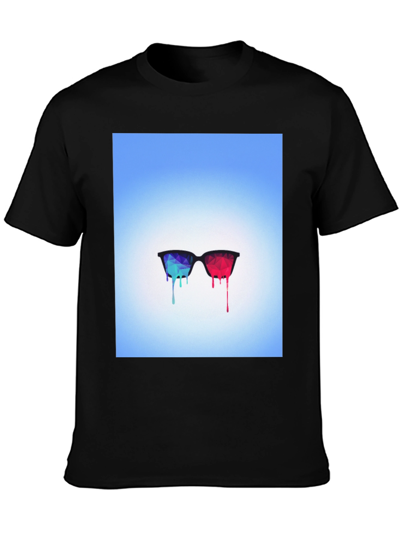 Abstract Dripping Glasses Graphic Tee