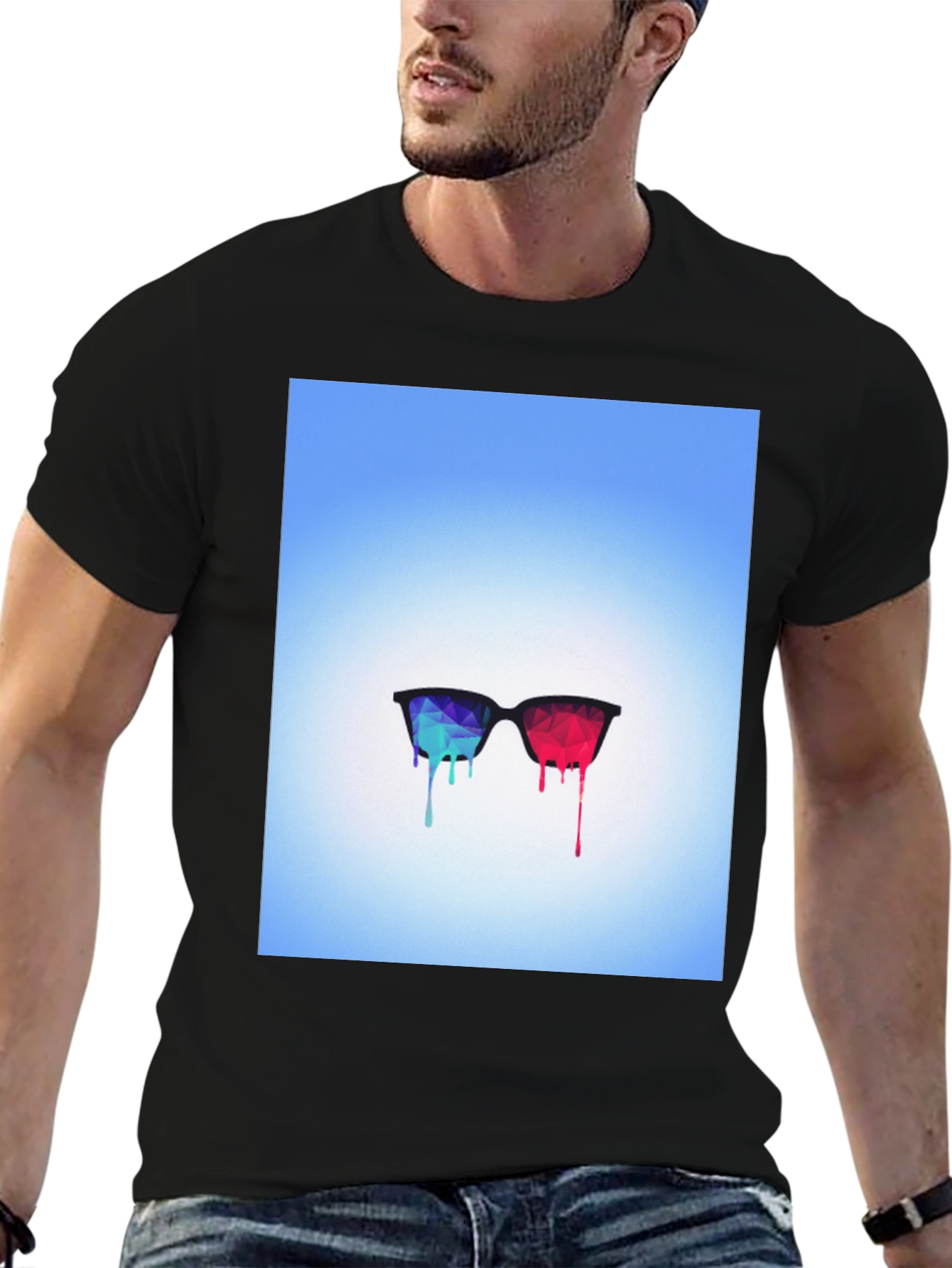 Abstract Dripping Glasses Graphic Tee
