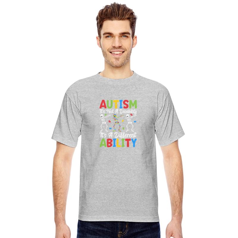 Autism Different Ability T-Shirt Fun Dab Skeletons