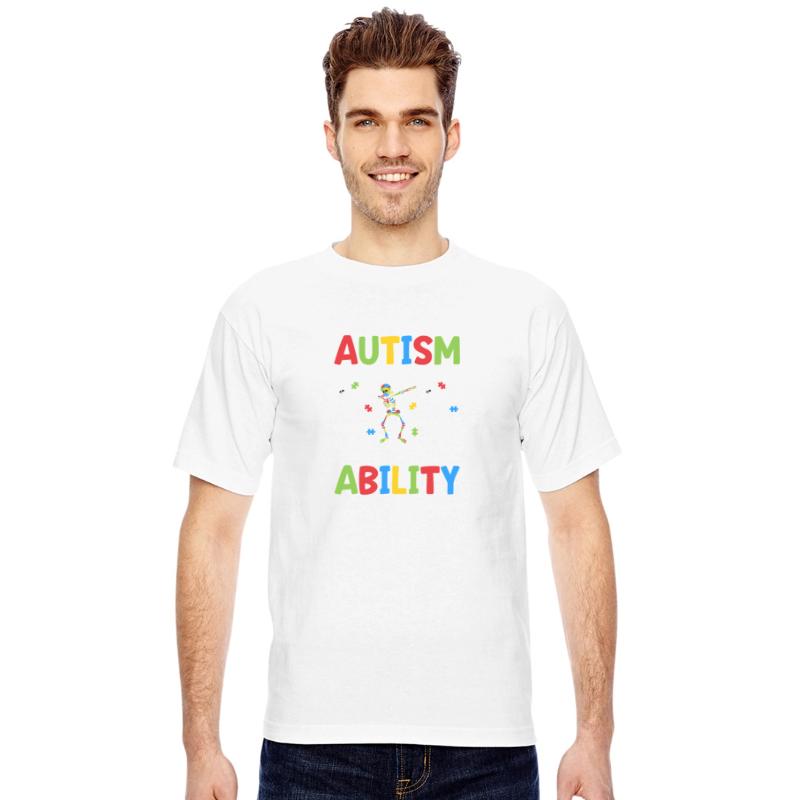 Autism Different Ability T-Shirt Fun Dab Skeletons
