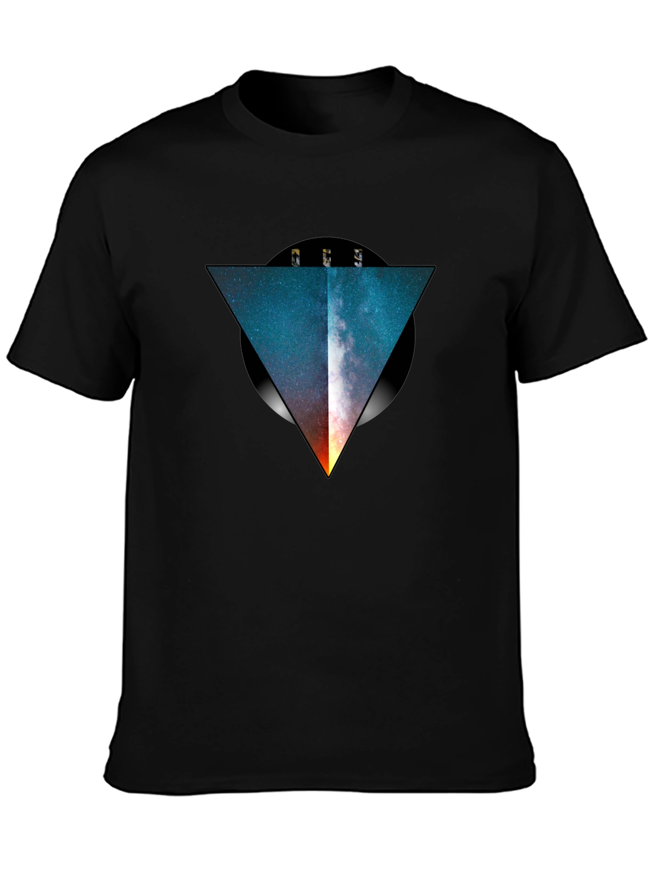 Galaxy Triangle Black T-Shirt - Modern Graphic Tee