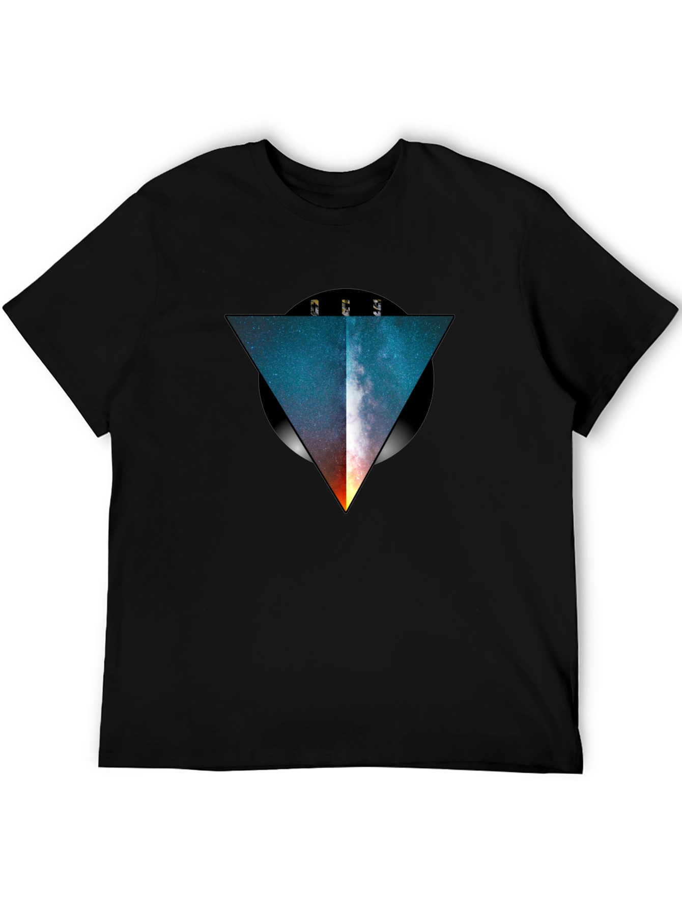 Galaxy Triangle Black T-Shirt - Modern Graphic Tee