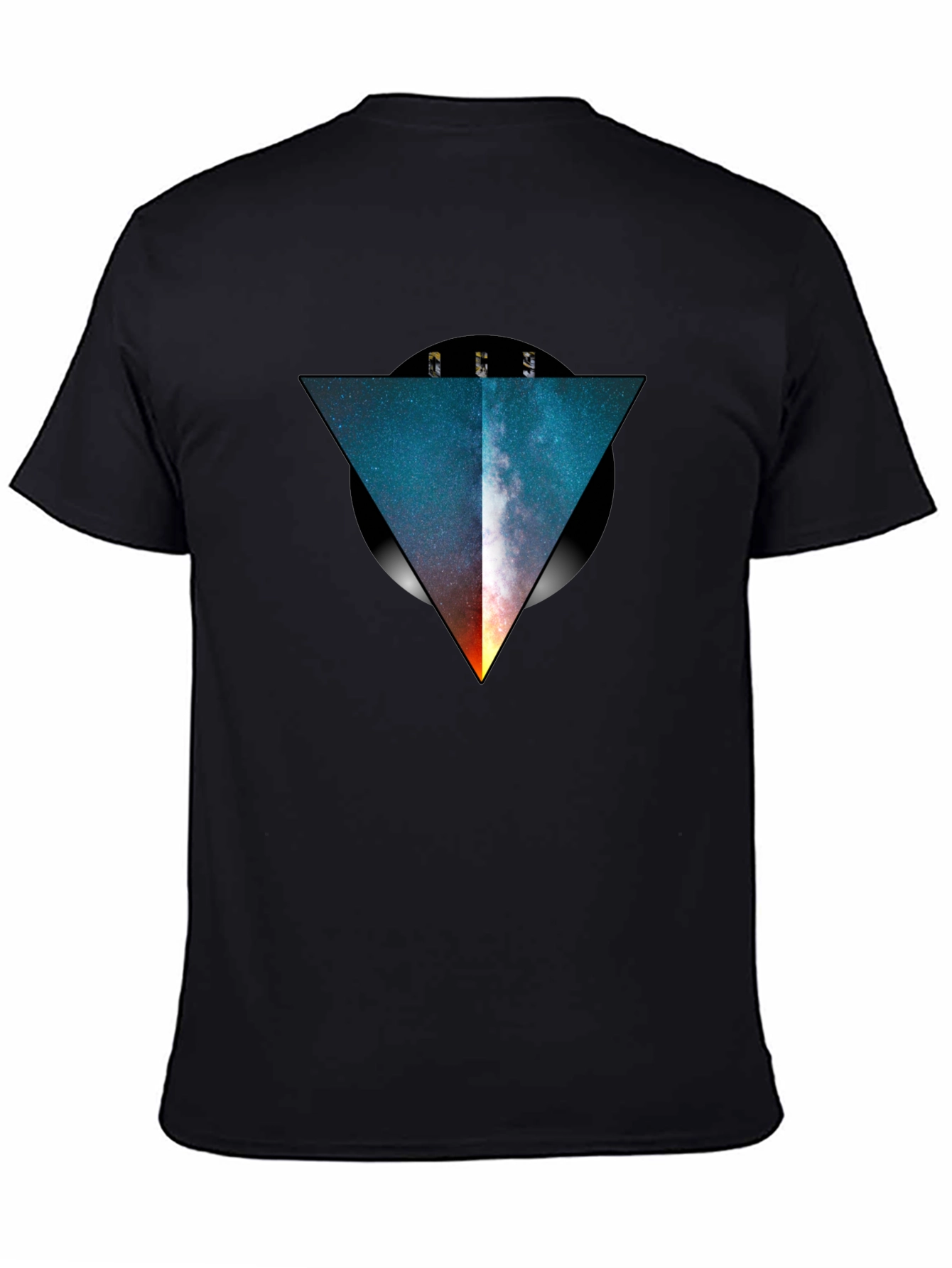 Galaxy Triangle Black T-Shirt - Modern Graphic Tee