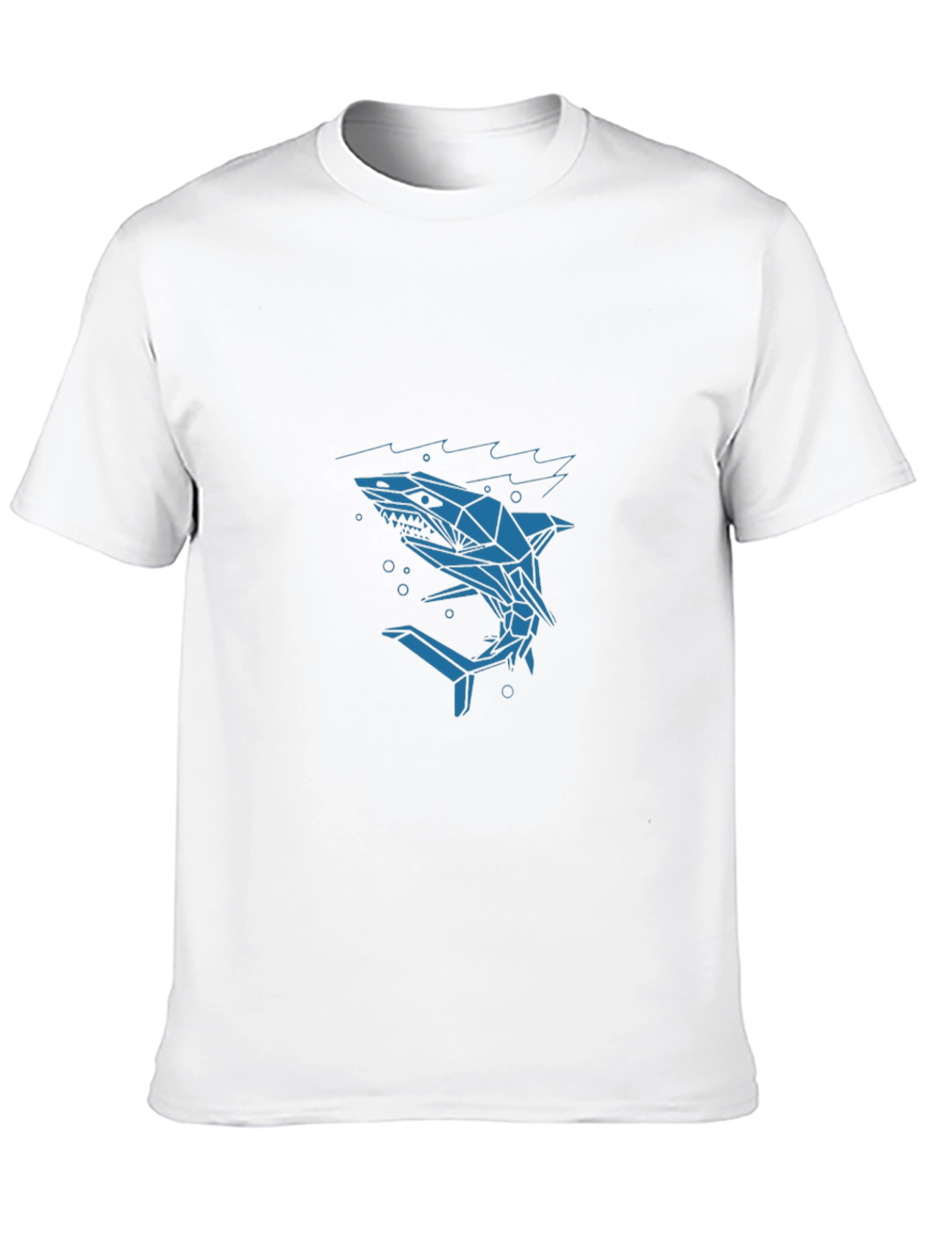 Geometric Shark Graphic Tee - Mens Black T-Shirt