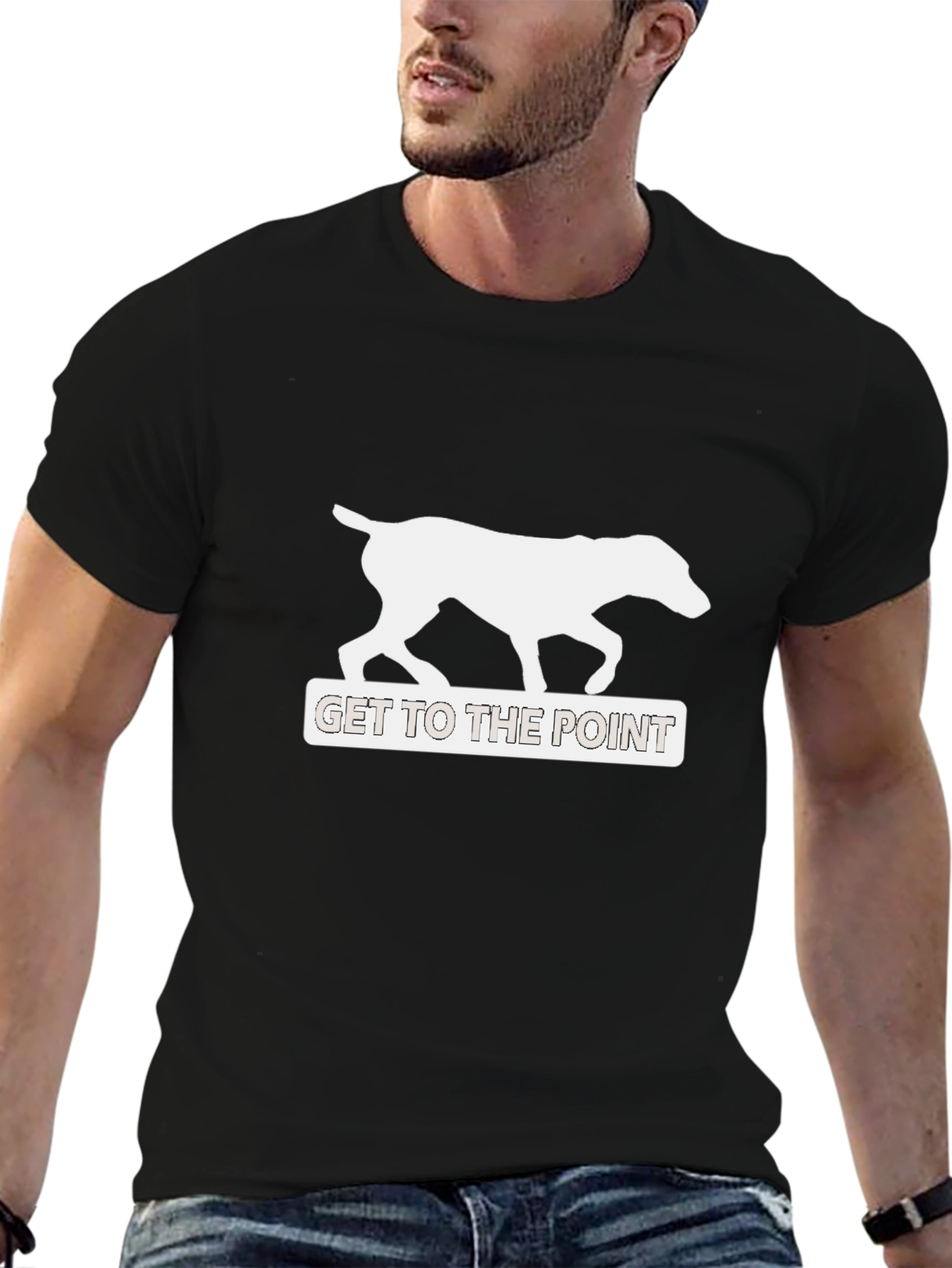 Get To The Point Dog Graphic Tee - Black