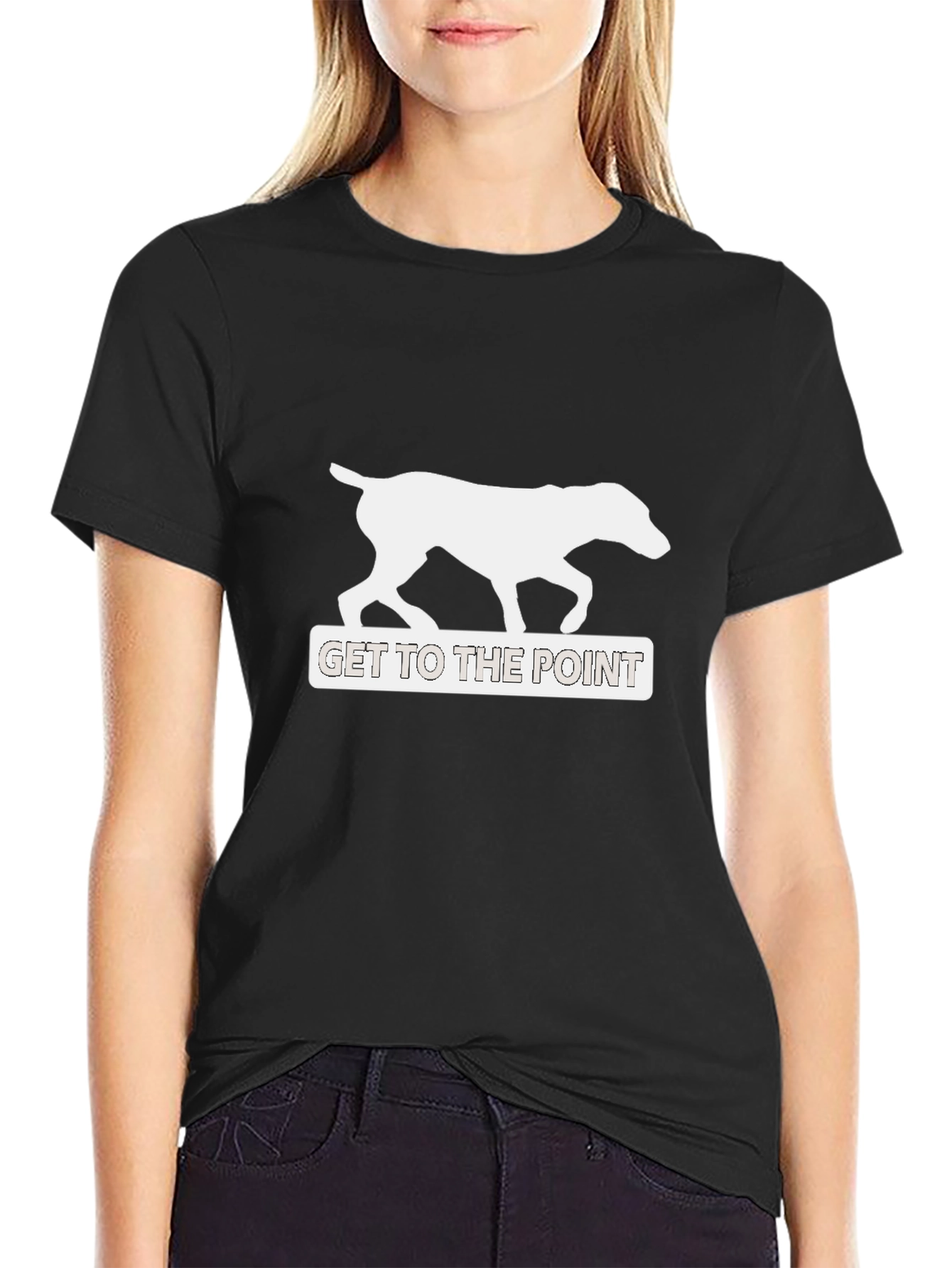 Get To The Point Dog Graphic Tee - Black