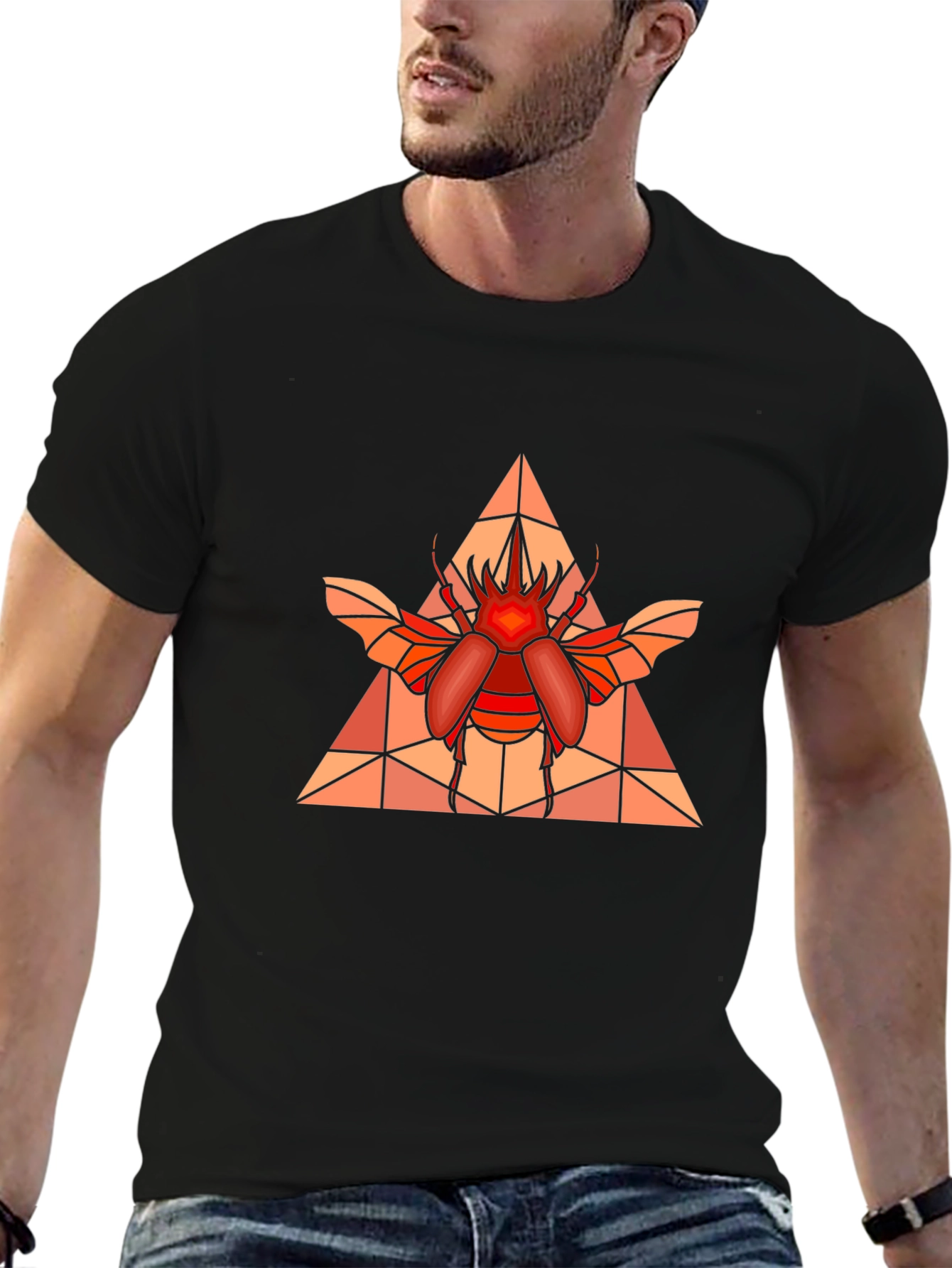 Geometric Beetle Graphic T-Shirt