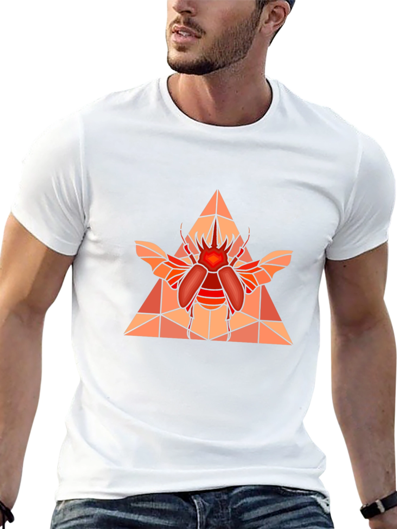 Geometric Beetle Graphic T-Shirt