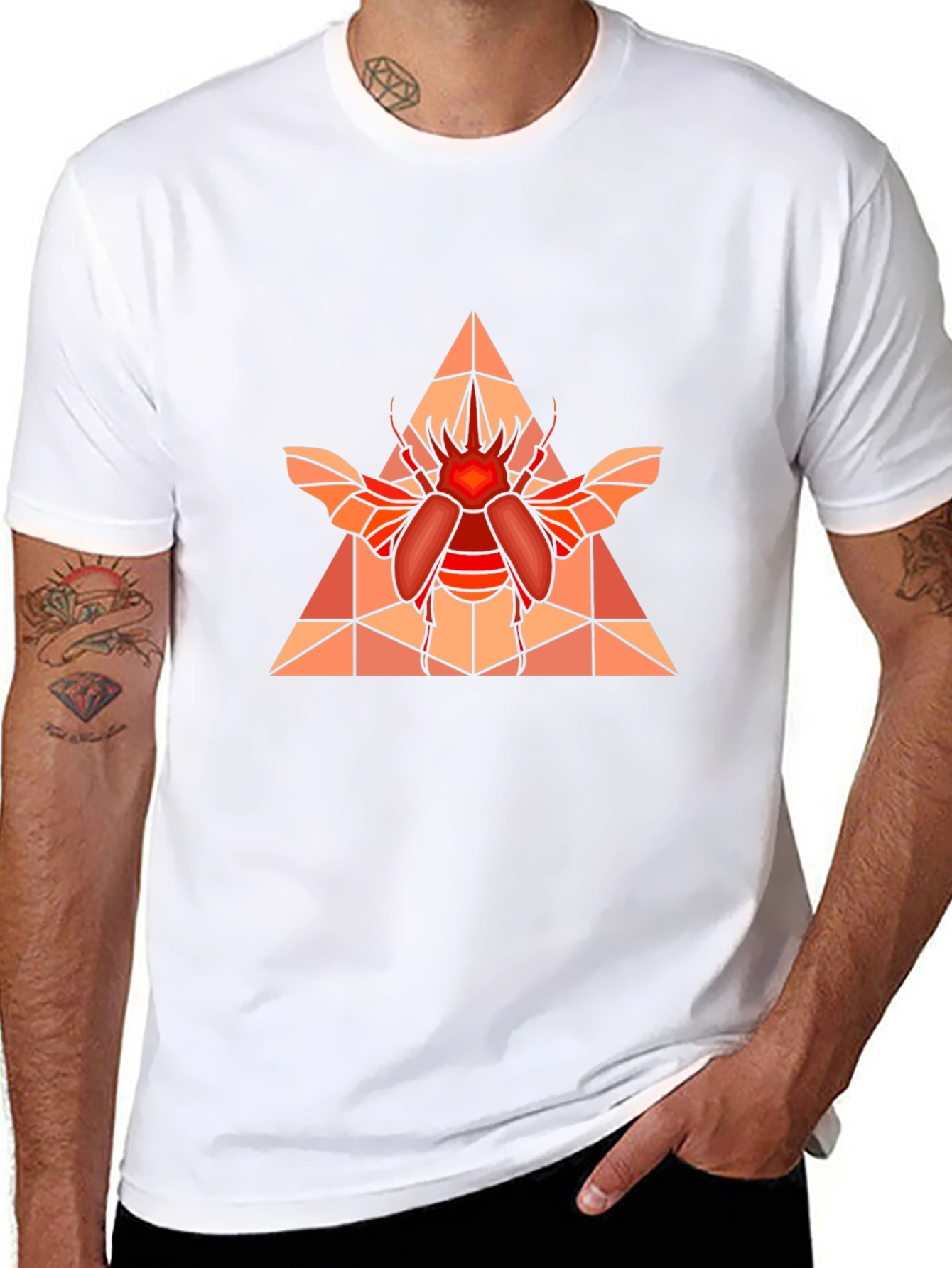 Geometric Beetle Graphic T-Shirt