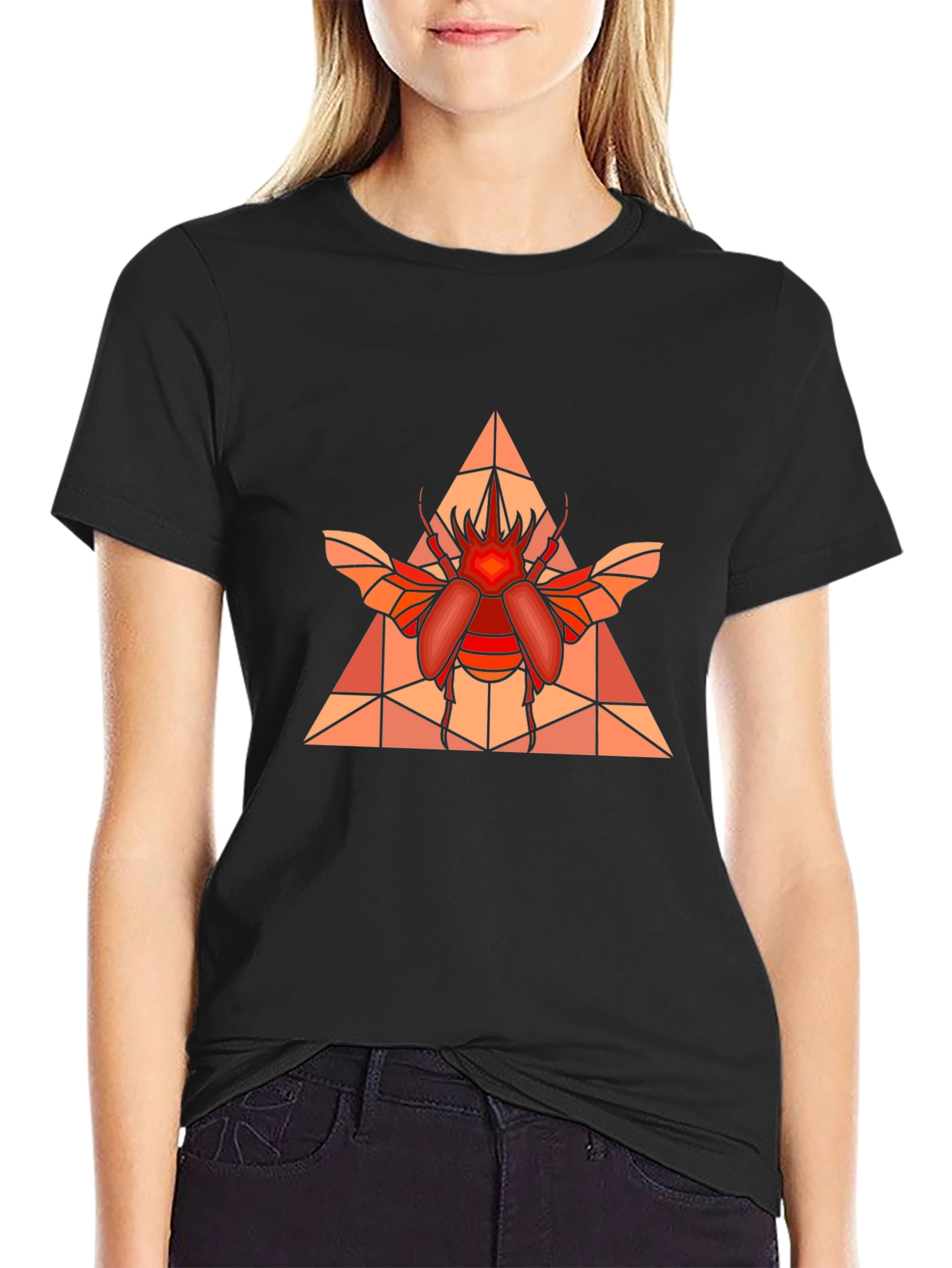Geometric Beetle Graphic T-Shirt
