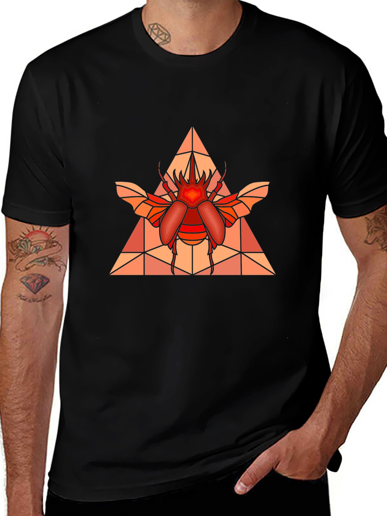 Geometric Beetle Graphic T-Shirt