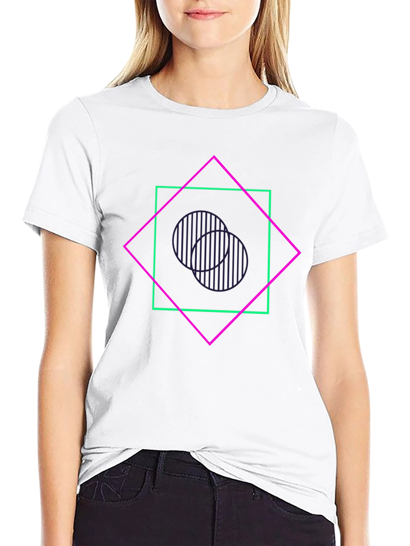 Geometric Graphic Tee - Edgy Style