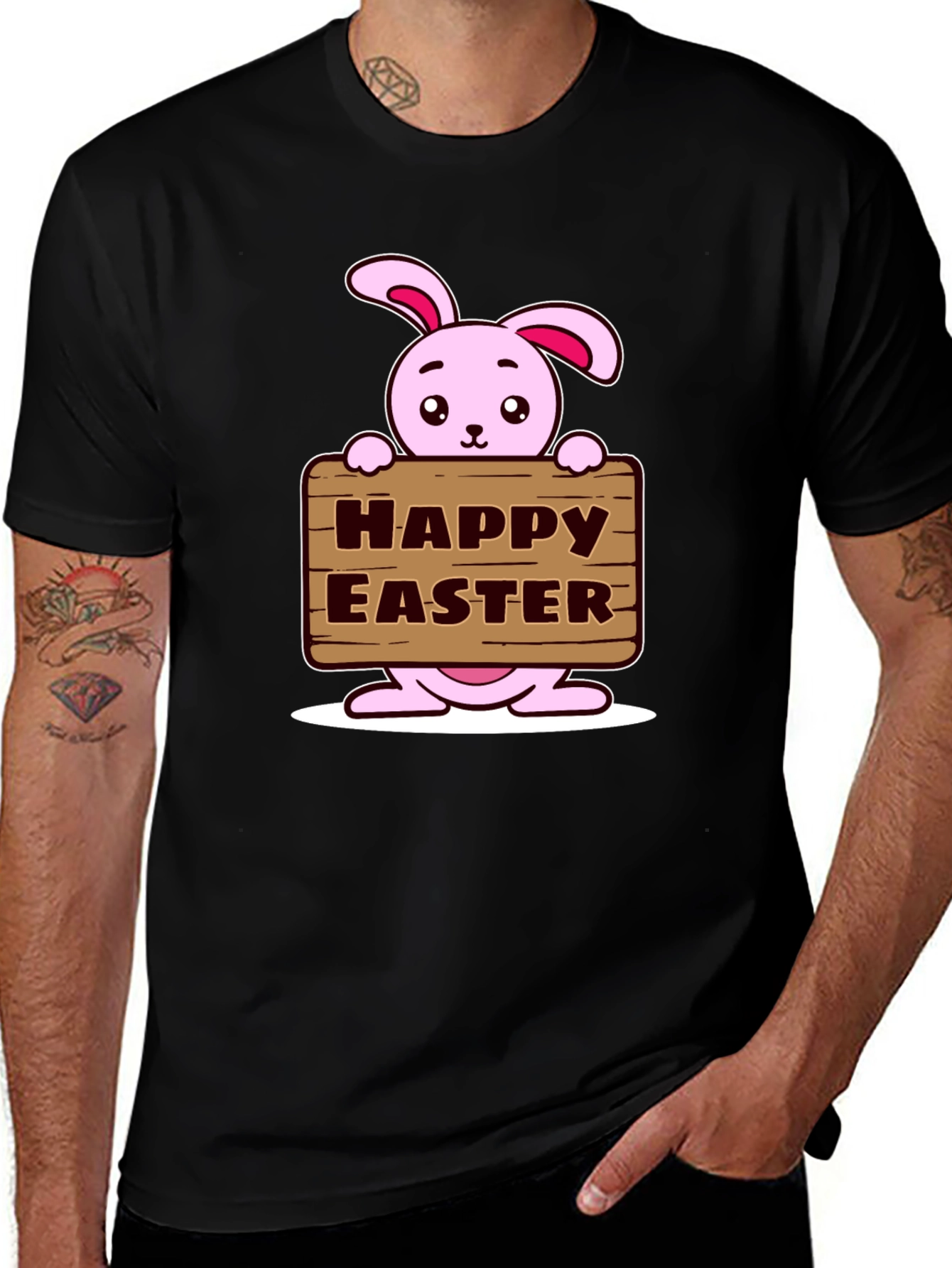 Happy Easter Bunny T-Shirt - Cute Cartoon Design