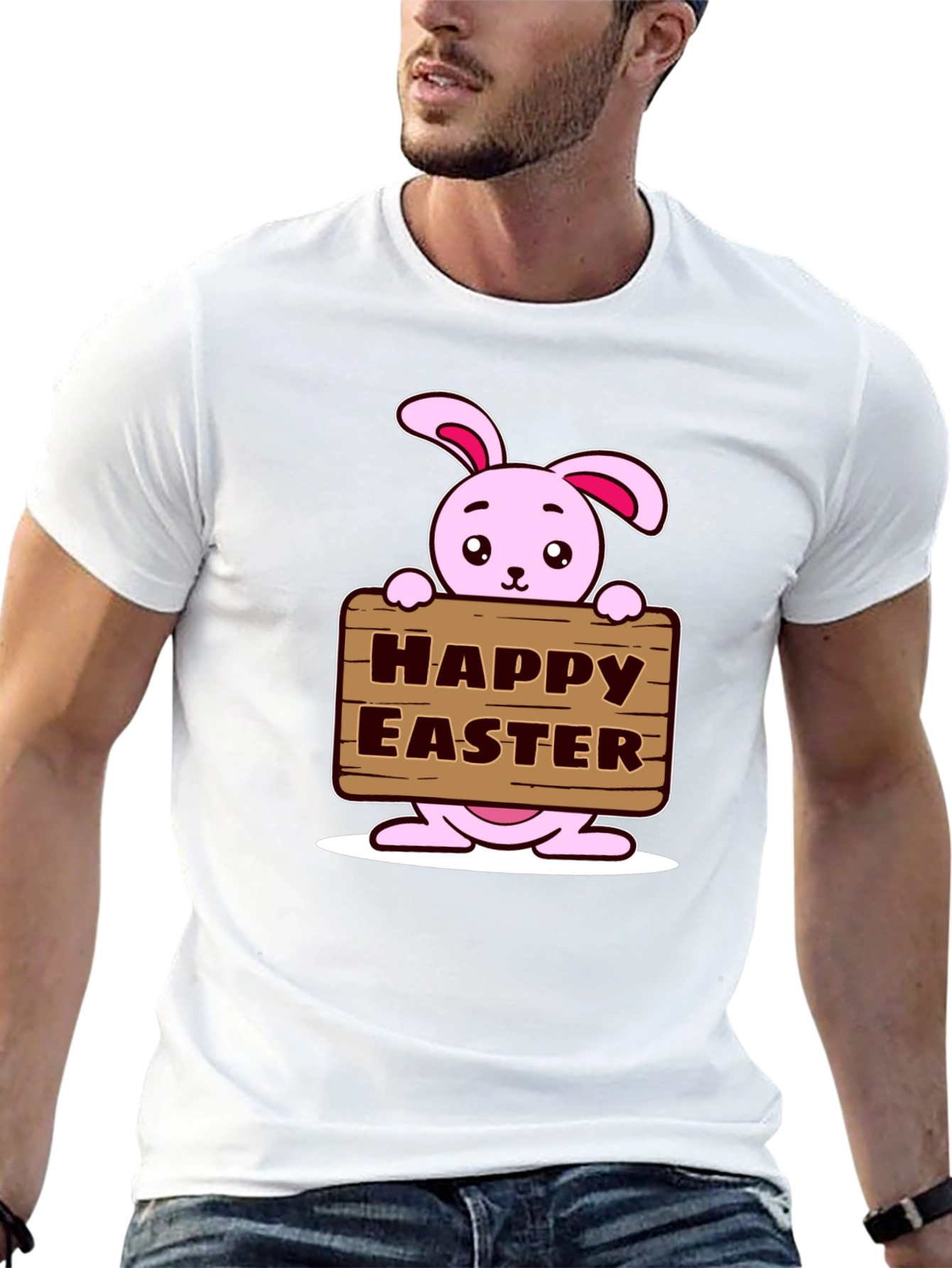 Happy Easter Bunny T-Shirt - Cute Cartoon Design