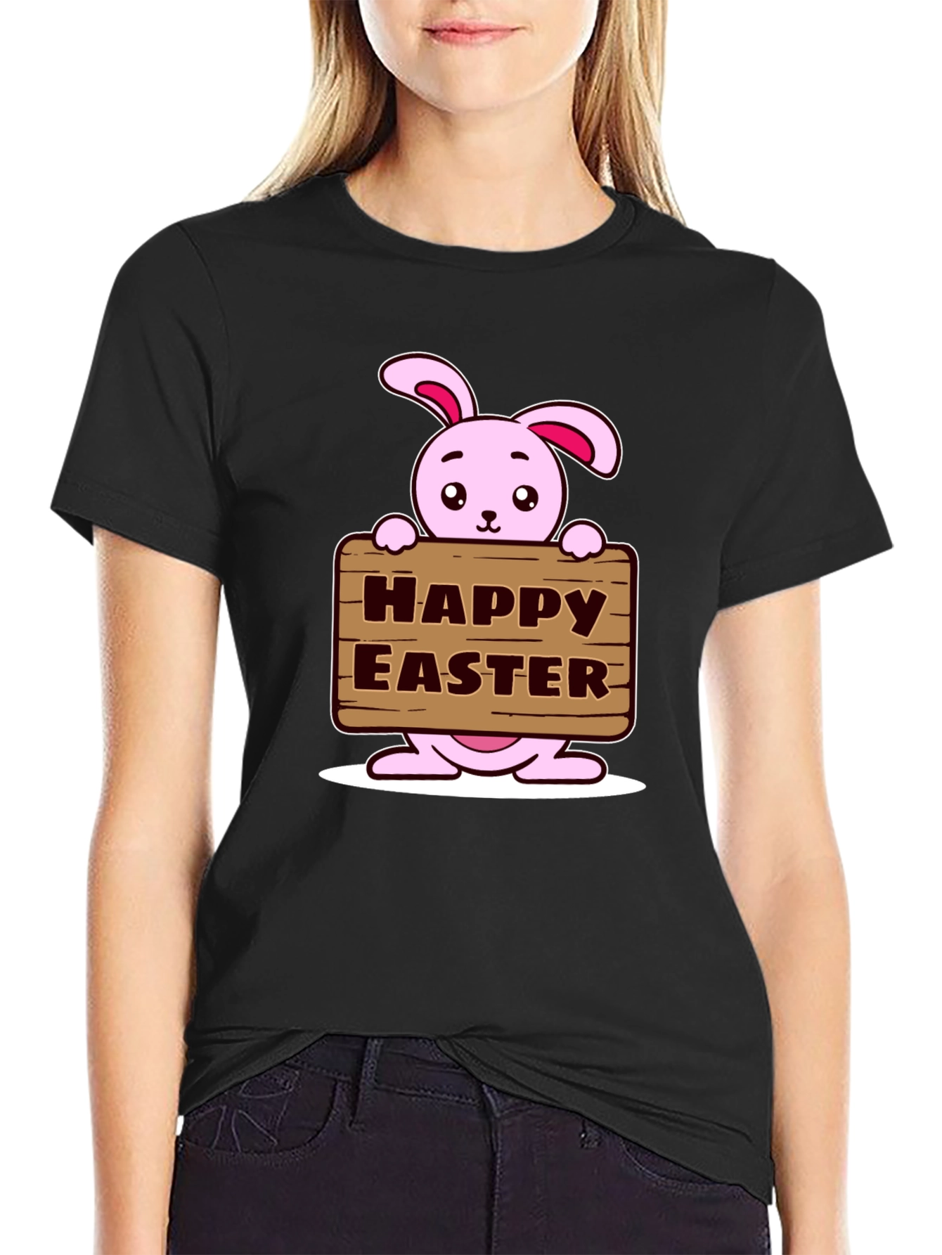 Happy Easter Bunny T-Shirt - Cute Cartoon Design
