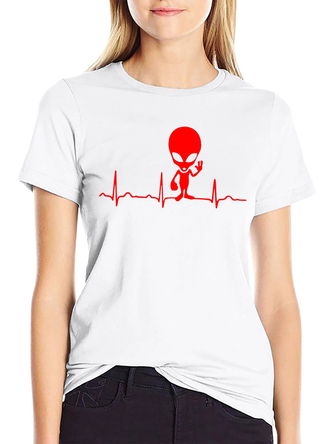 Alien Heartbeat Graphic T-Shirt - Unique Design