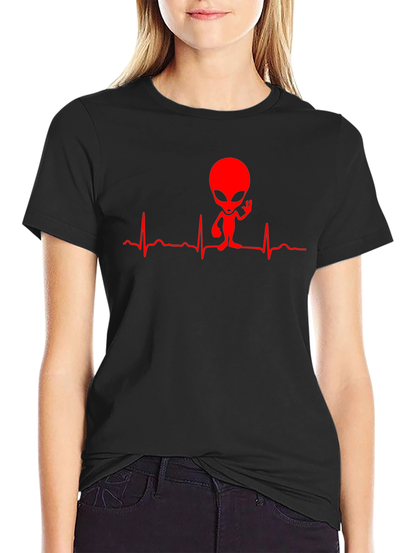 Alien Heartbeat Graphic T-Shirt - Unique Design