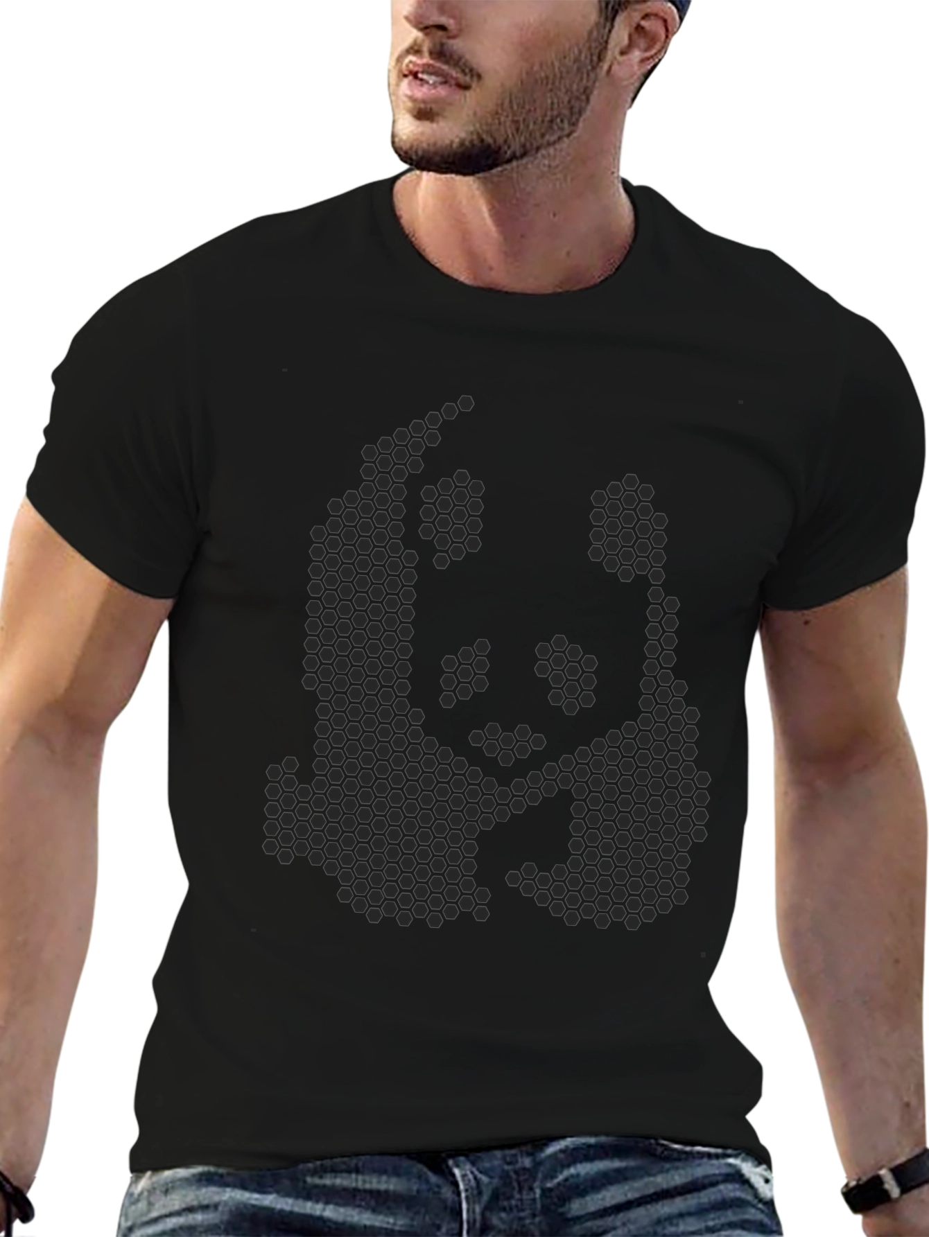 Geometric Panda Print T-Shirt