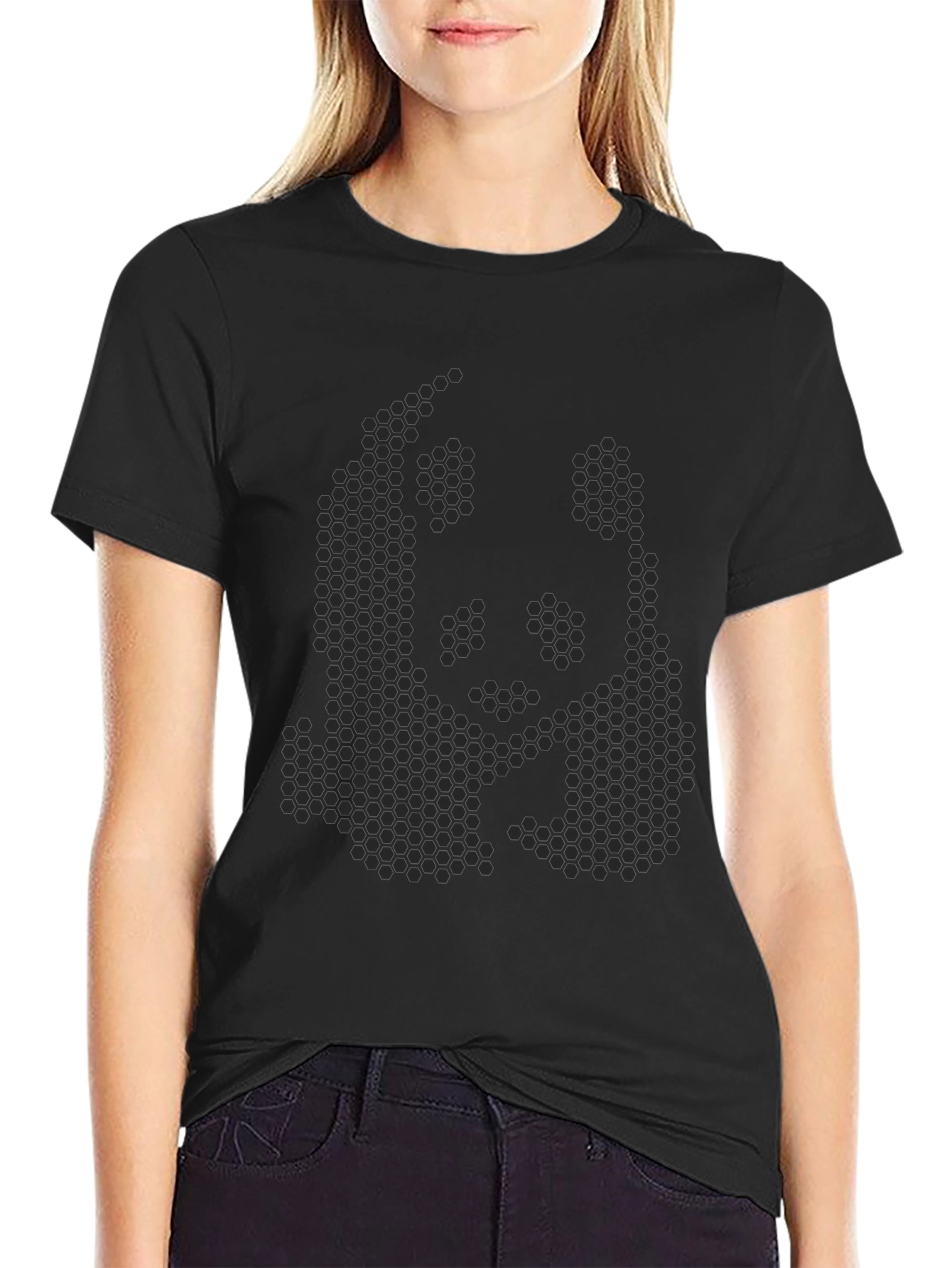 Geometric Panda Print T-Shirt
