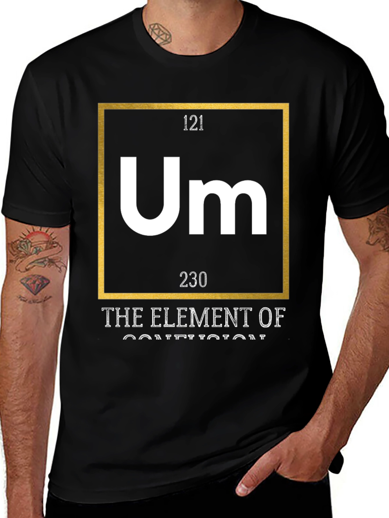 Um Element of Confusion Graphic Tee - Black Cotton