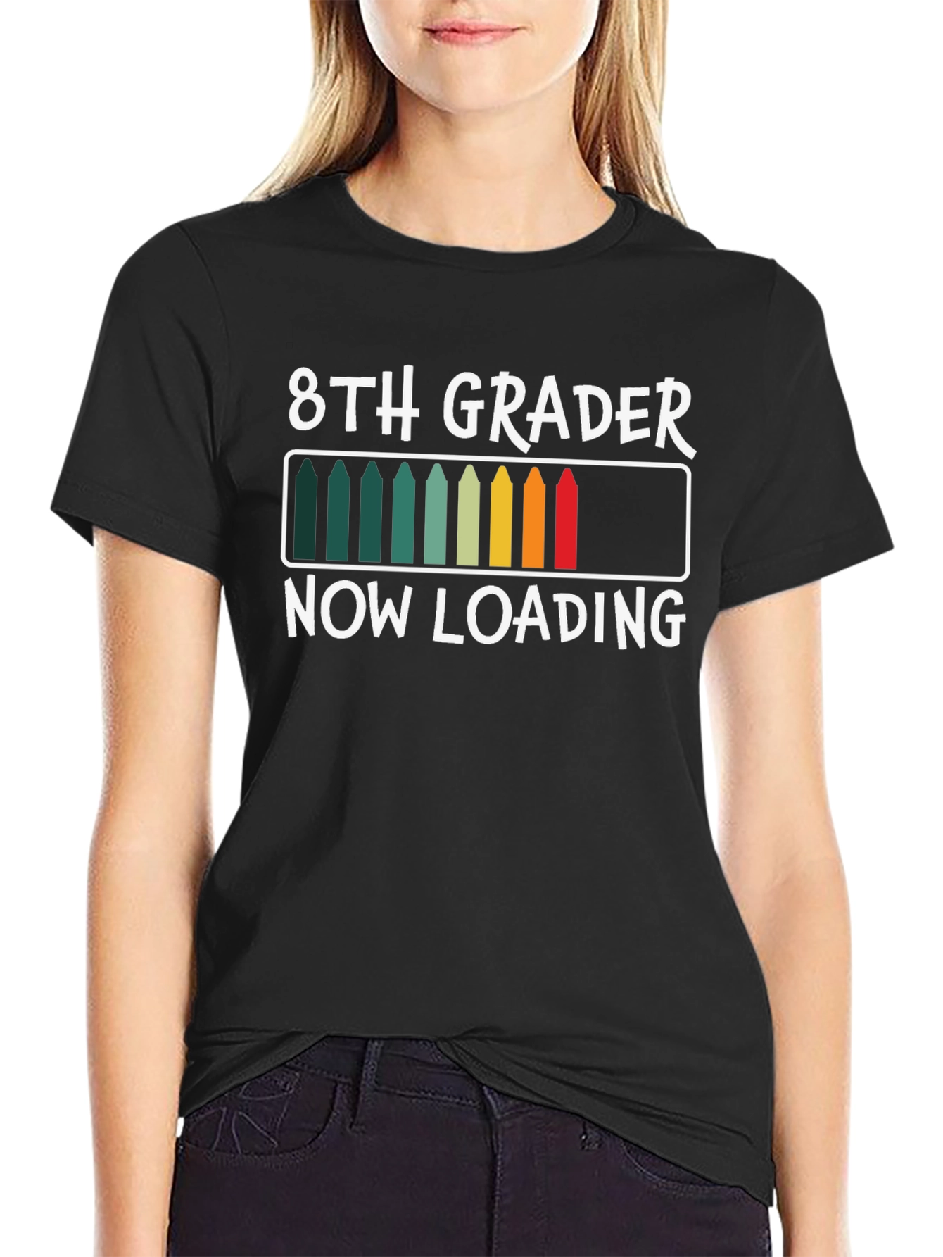8th Grader Loading Black T-Shirt