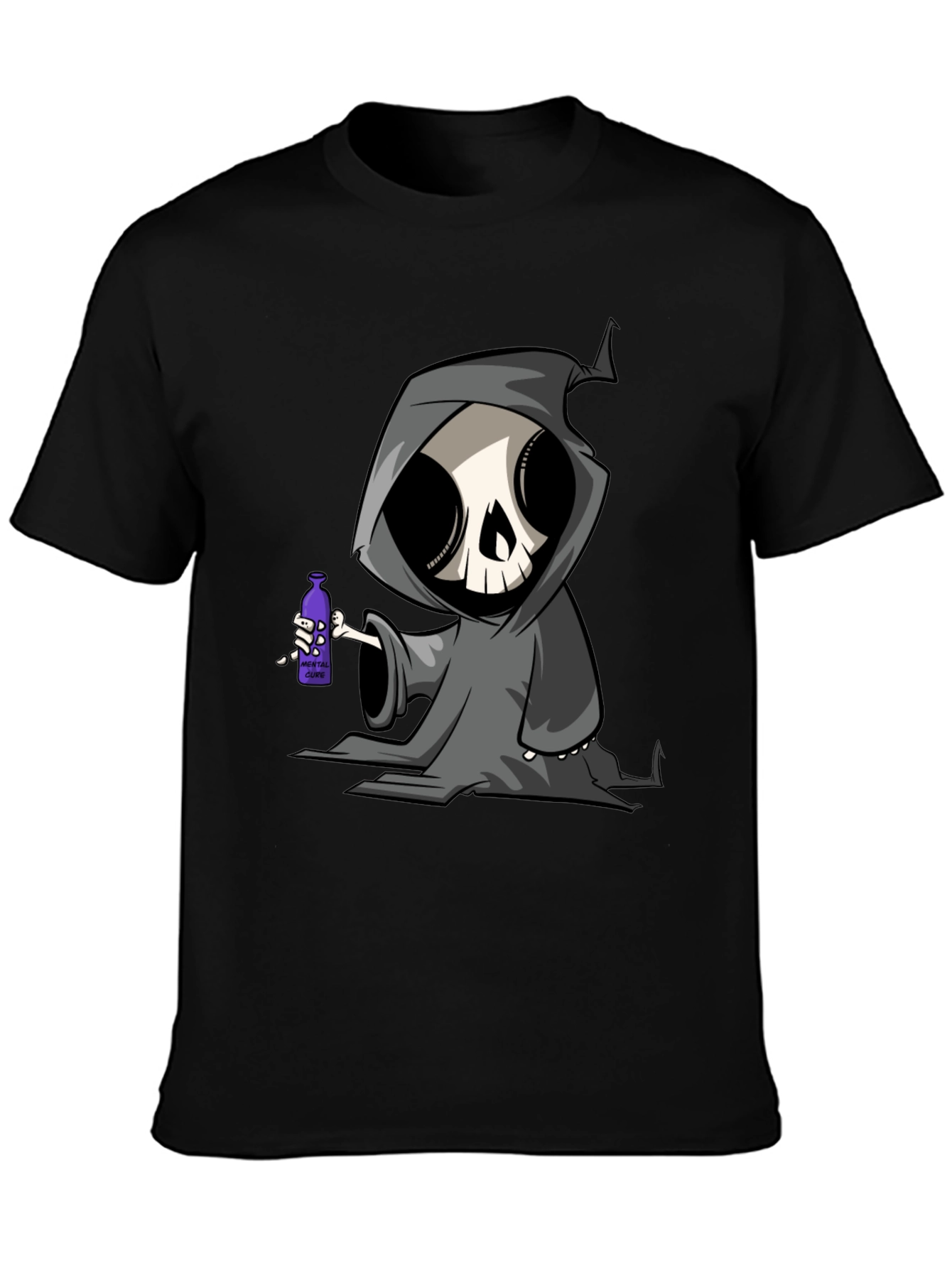 Grim Reaper Cartoon Graphic T-Shirt