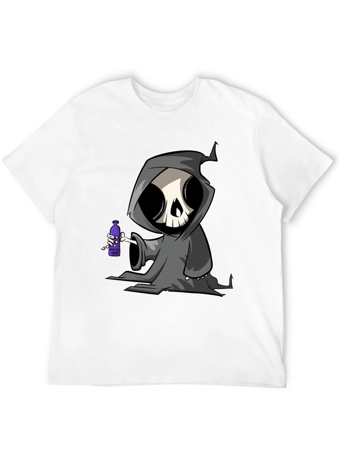 Grim Reaper Cartoon Graphic T-Shirt